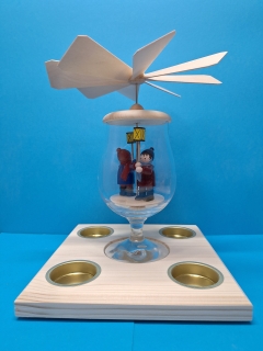 Pyramide im Cognacglas, Laternenkinder farbig, Einzelst�ck