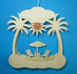 beleuchtetes Fensterbild "Palmenstrand"